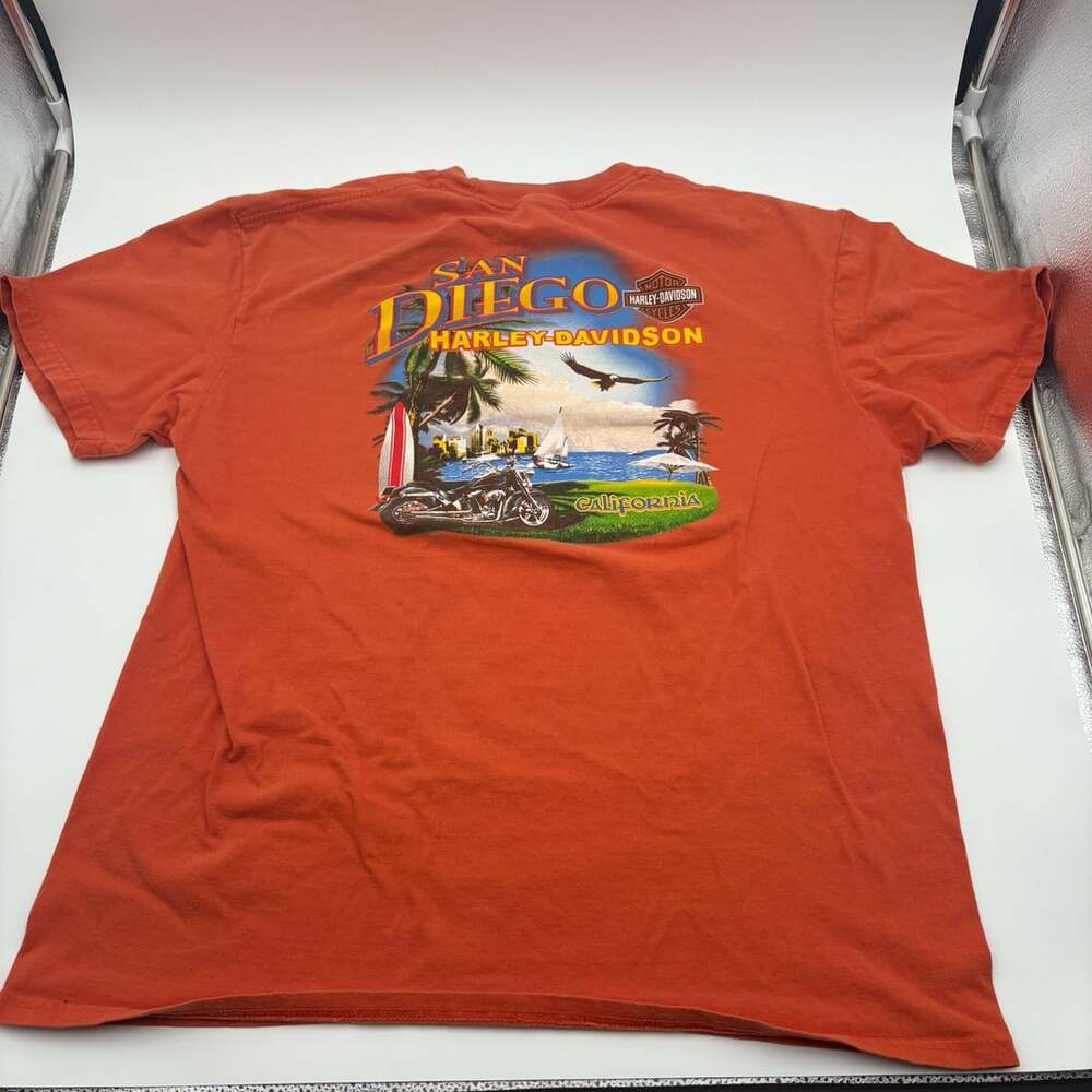 Harley-Davidson San Diego California T-Shirt Orange Graphic
